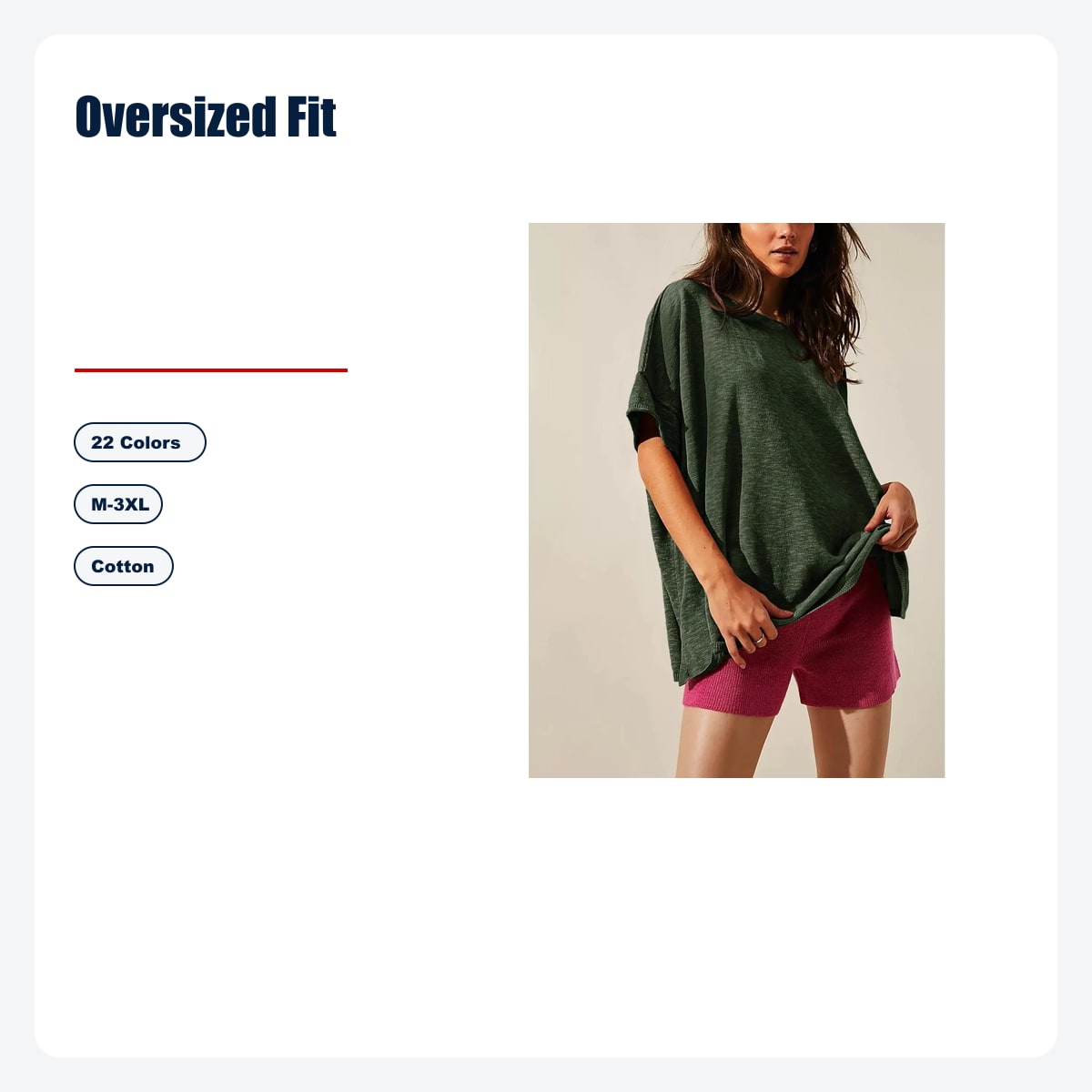 Women's Oversized Tunic T-Shirt - XS-3XL - Oversized Fit