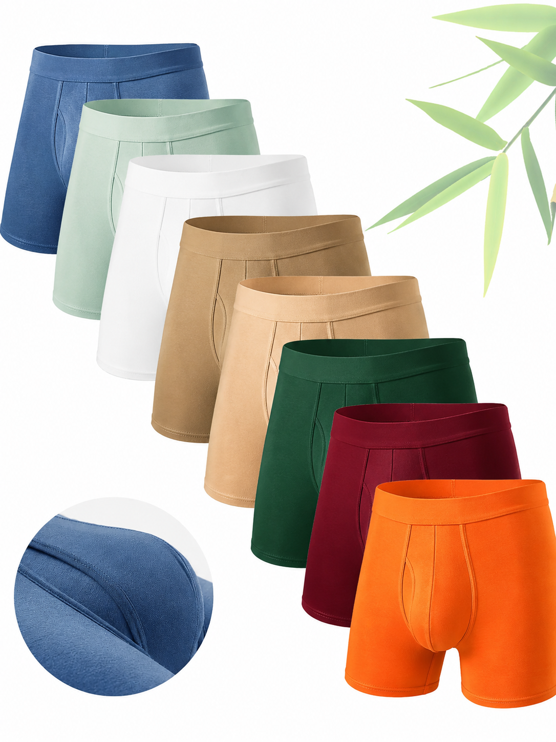 Men's Bamboo Fiber Boxer Briefs, Soft Breathable Underwear