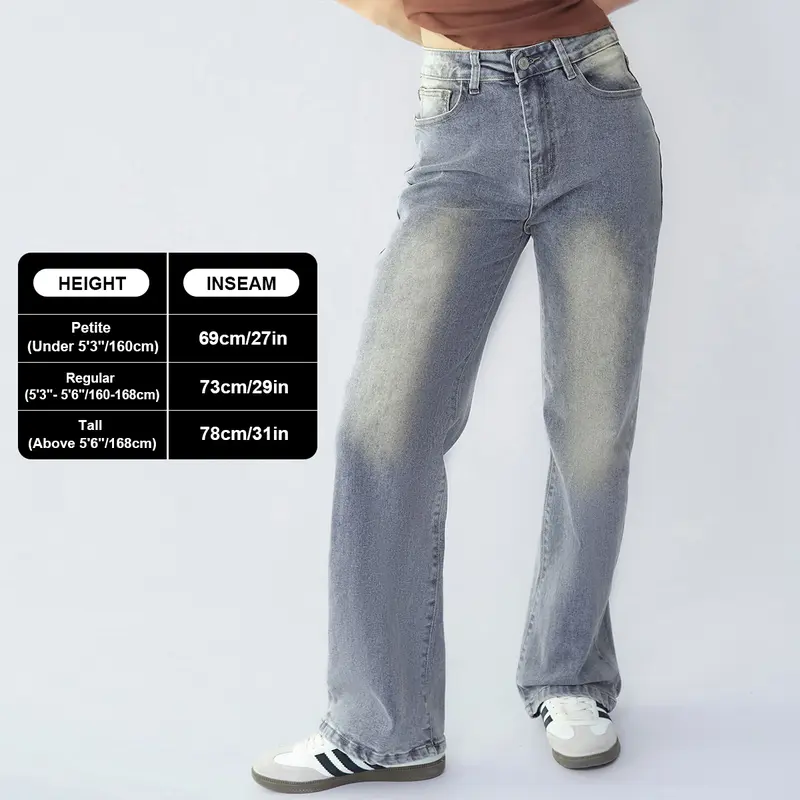 Aurora Base Women's High-Waist Stretch Wide-Leg Jeans - Petite, Regular & Tall media image 13