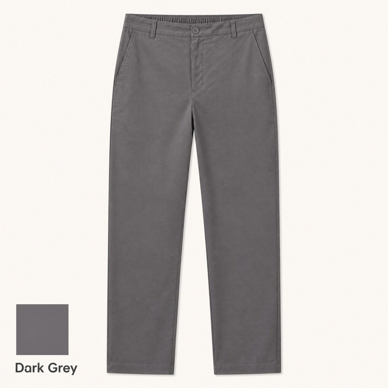Cotton Linen Elastic-Waist Pants Packs Dark Grey Single Front Guide