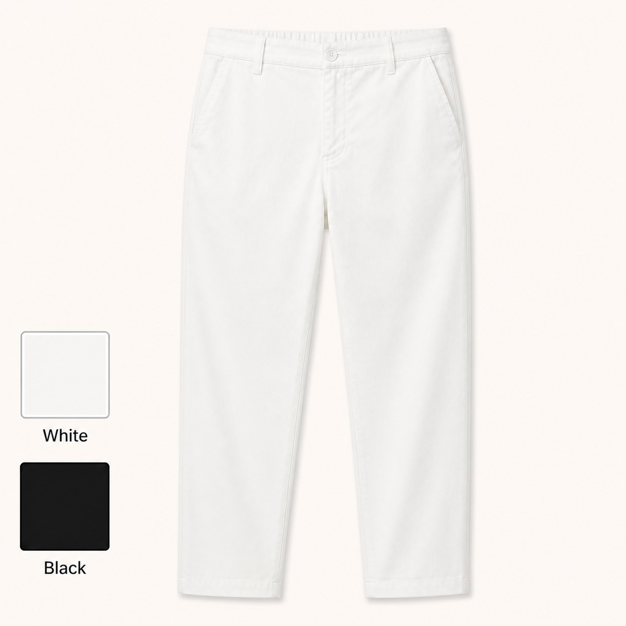 Cotton Linen Elastic-Waist Pants Packs White And Black Pack Guide