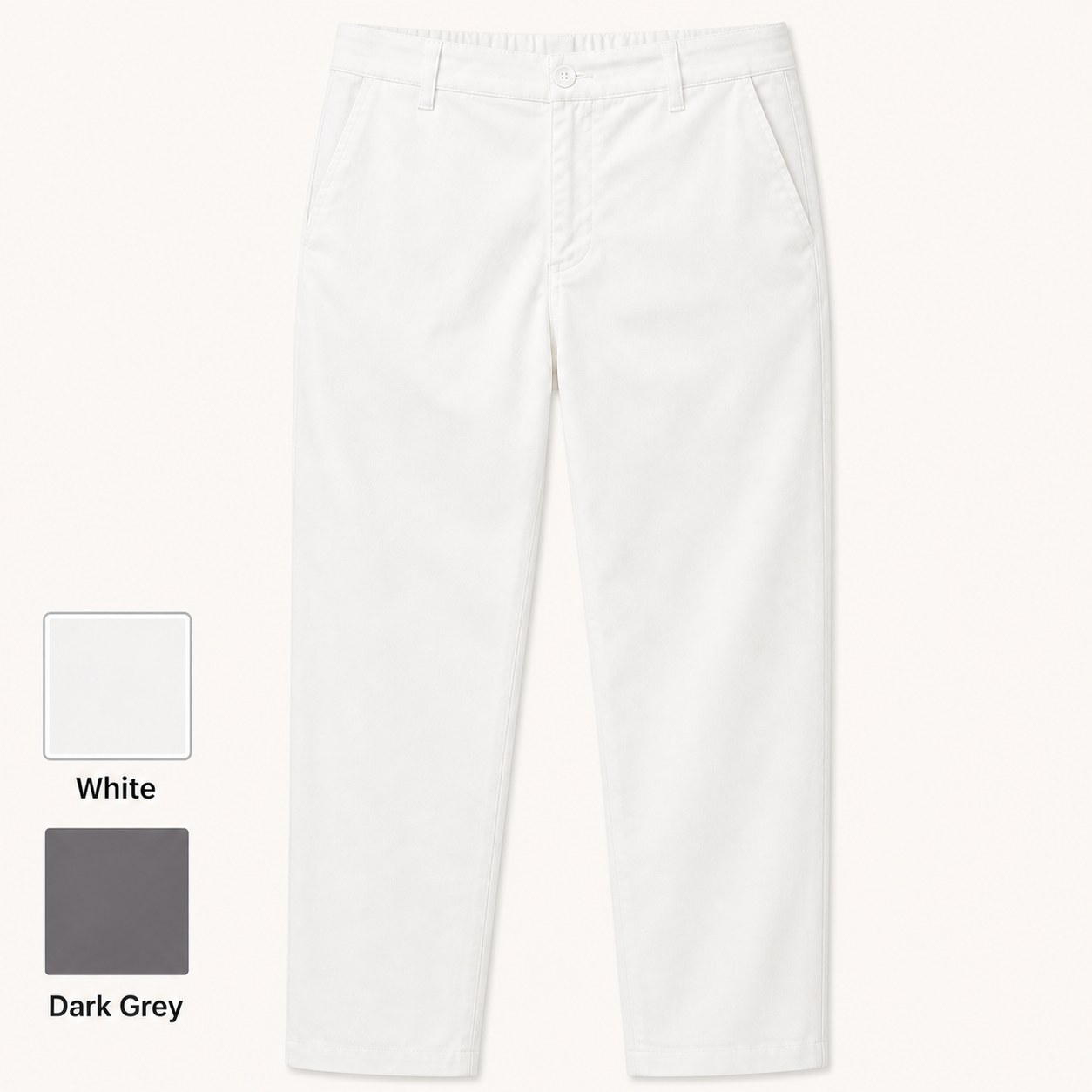 Cotton Linen Elastic-Waist Pants Packs White And Dark Grey Pack Guide
