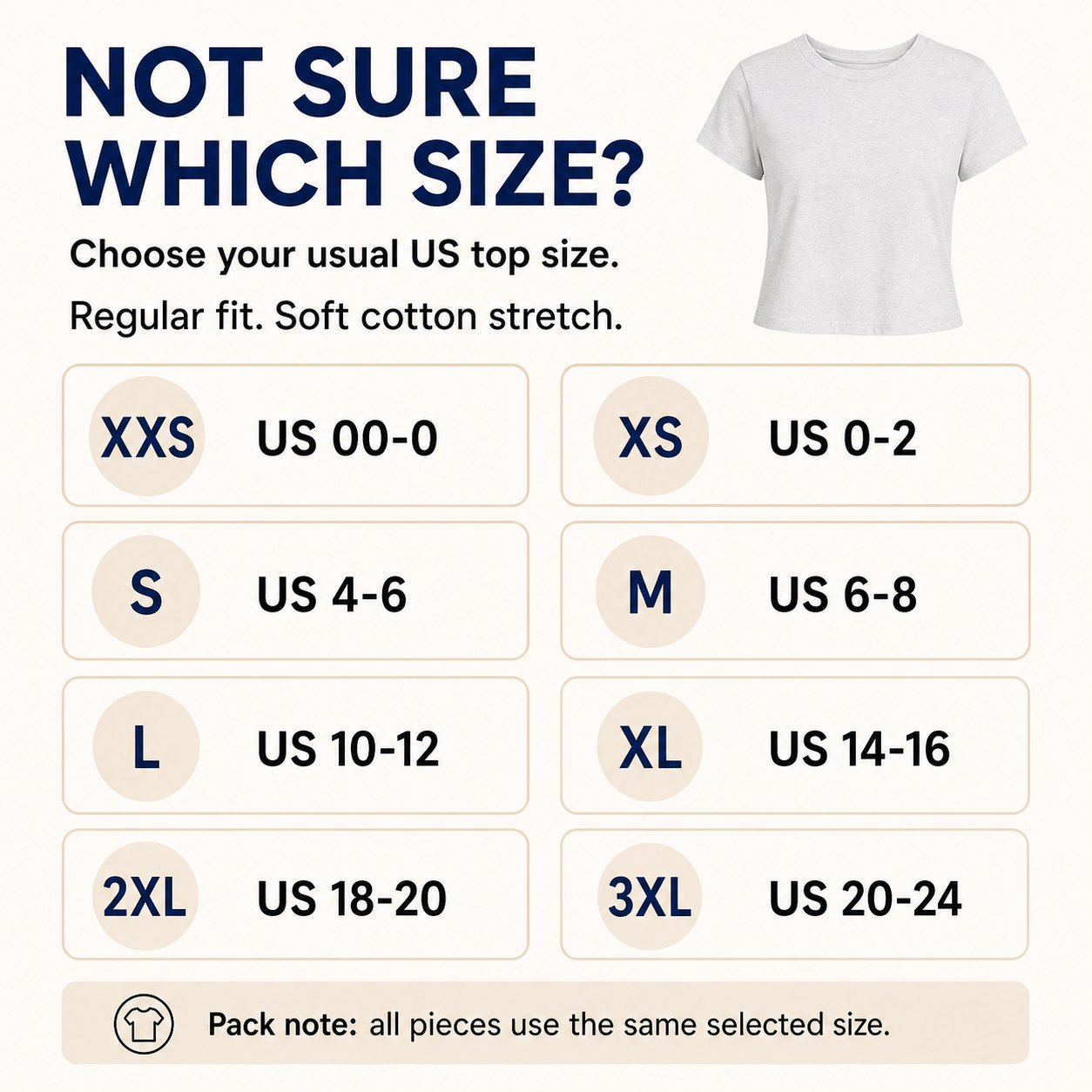 Cotton Tee Brami Multi-Piece Sets LAZY SIZE GUIDE quick size guide