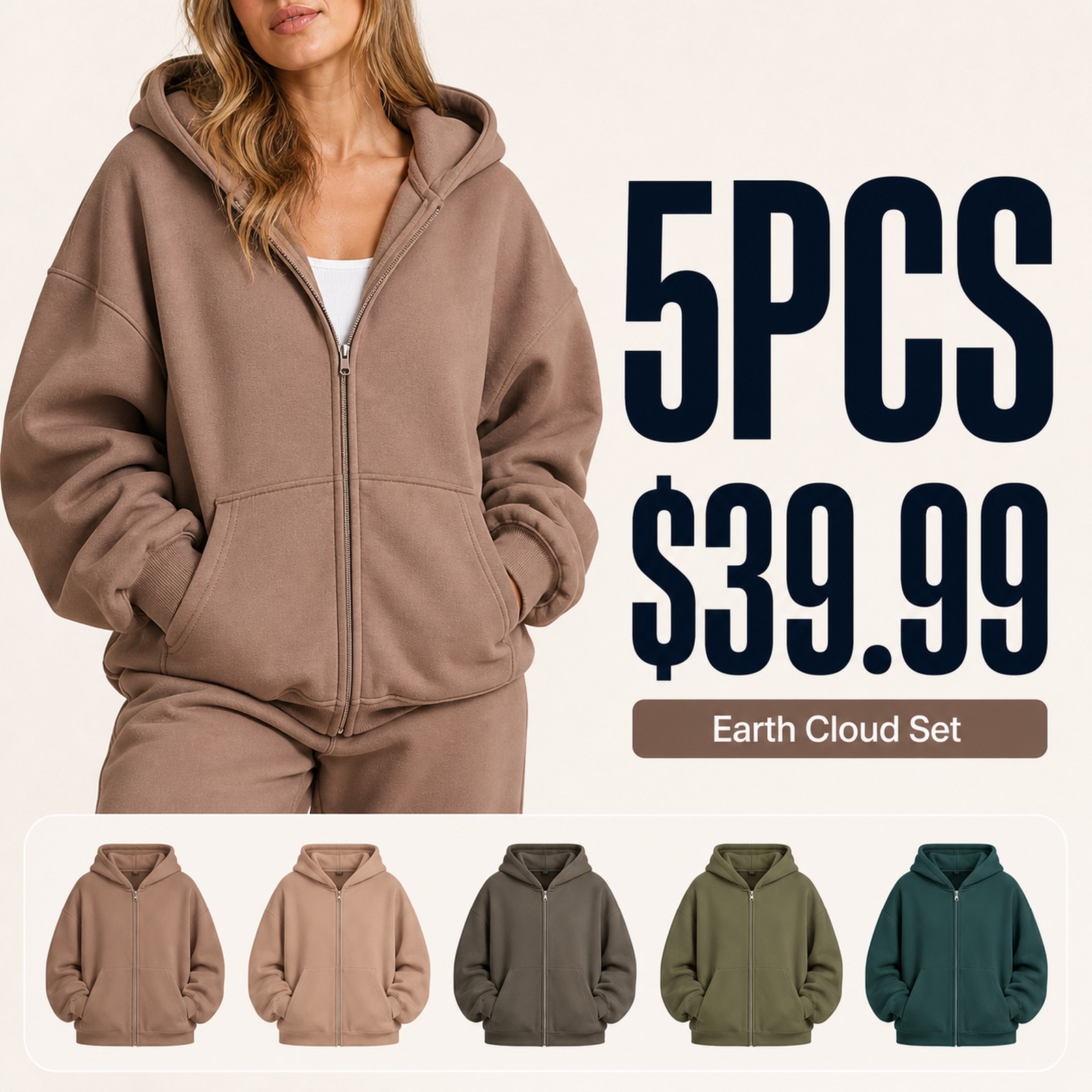 Cloud Zip Hoodie 5PCS Sets 5PCS Earth Cloud Set promotional main image