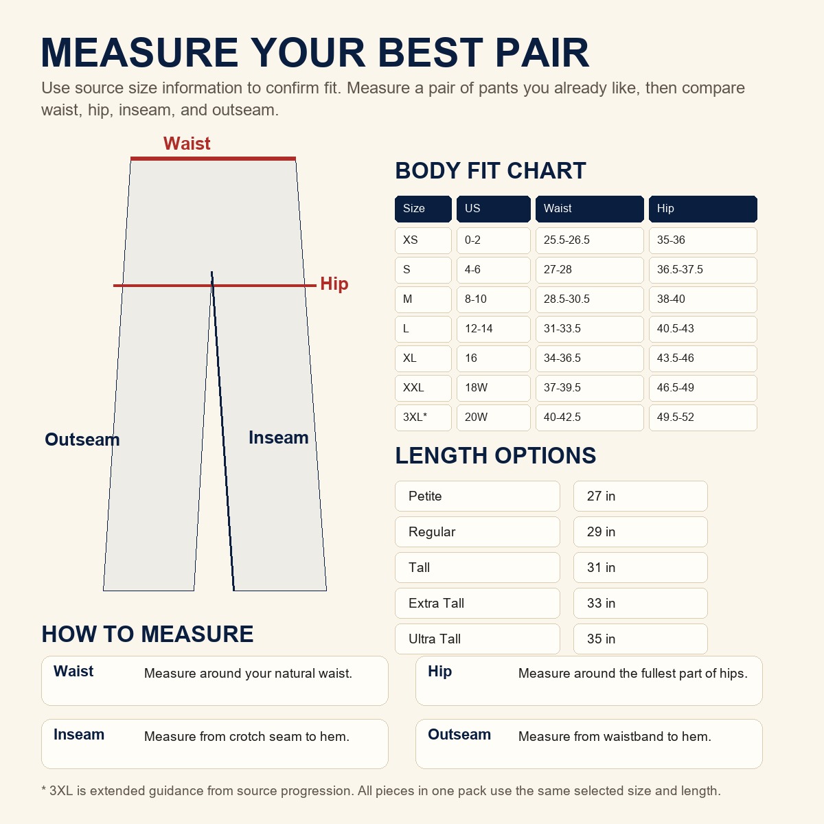 Women's High Waisted Straight Leg Work Pants Multi-Piece Sets PRODUCT SIZE GUIDE product size guide