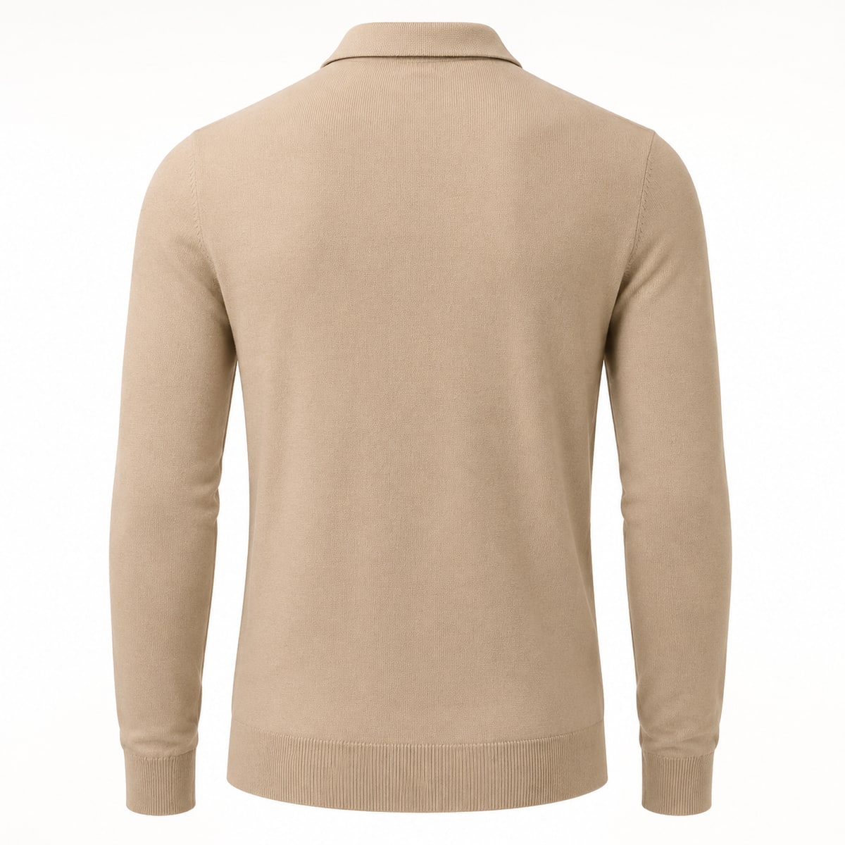 Men's Knit Polo Shirts 5/7PCS Pack back long sleeve knit polo shirt view image