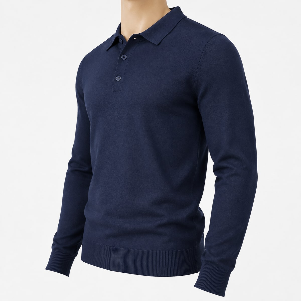 Men's Knit Polo Shirts 5/7PCS Pack side fitted knit polo shirt view image