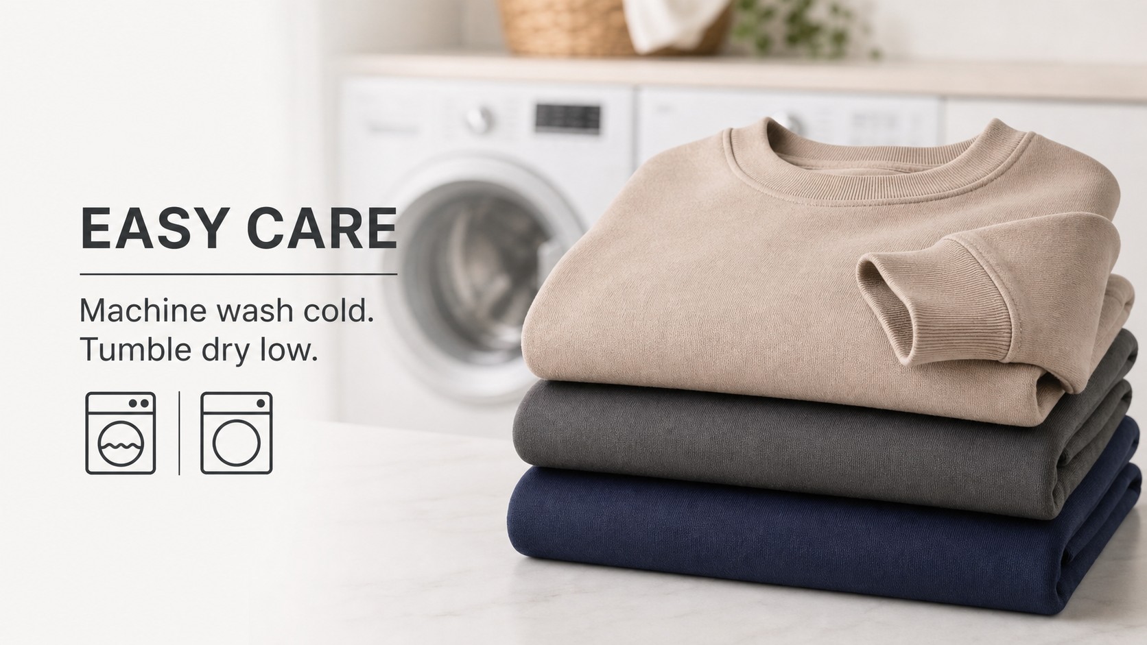 Lightweight Crew Neck Sweatshirt 5PCS Sets EASY CARE