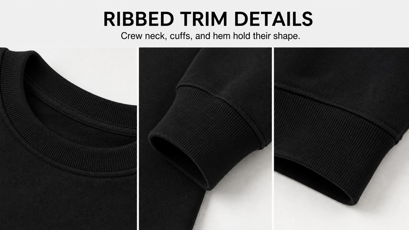 Lightweight Crew Neck Sweatshirt 5PCS Sets DETAIL CLOSE-UP detail close-up