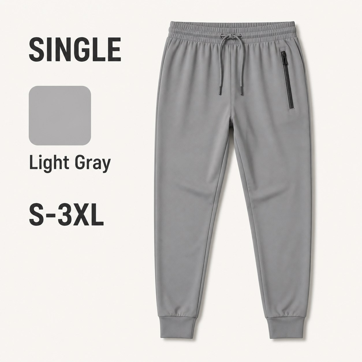 Men's Stretch Joggers 1/8PCS Sets Single Light Gray bundle option image