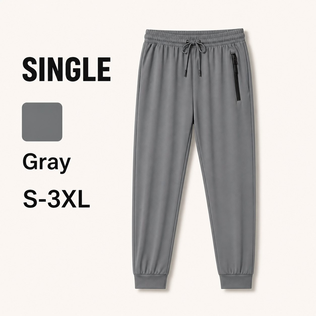 Men's Stretch Joggers 1/8PCS Sets Single Gray bundle option image