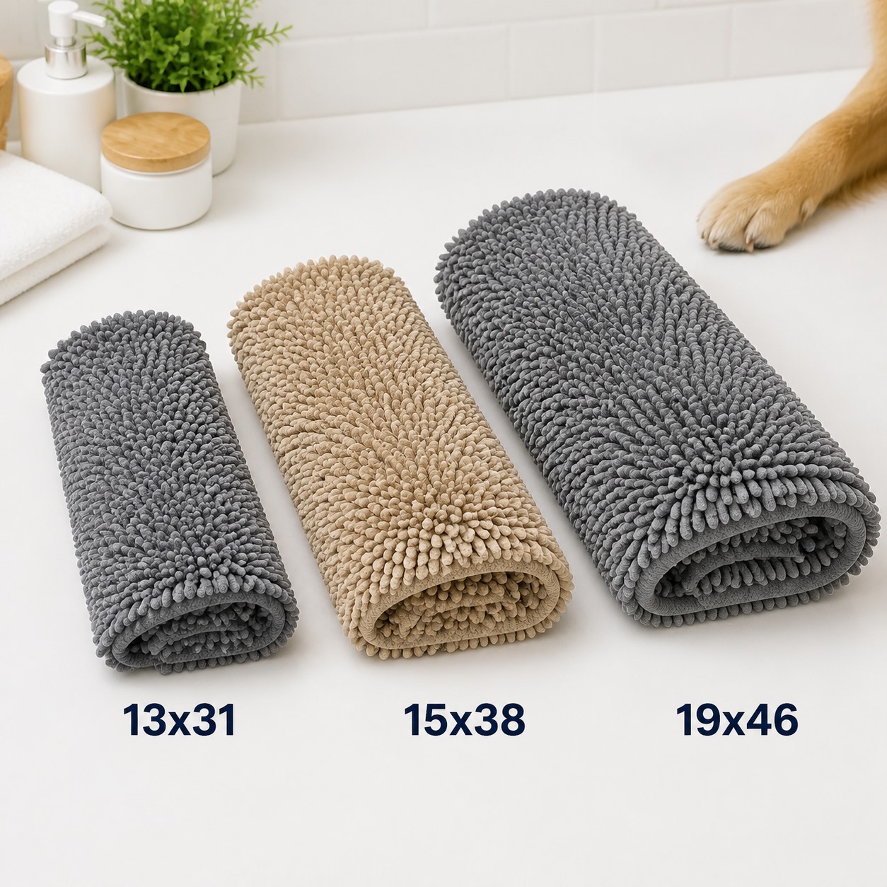 Microfiber Chenille Doggy Dryer Towel 8PCS Sets size comparison detail