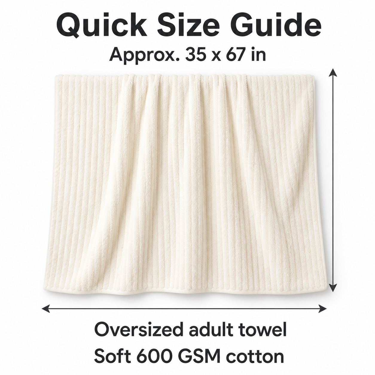 Oversized Bubble Fleece Bath Towel 6PCS Sets quick dimension guide