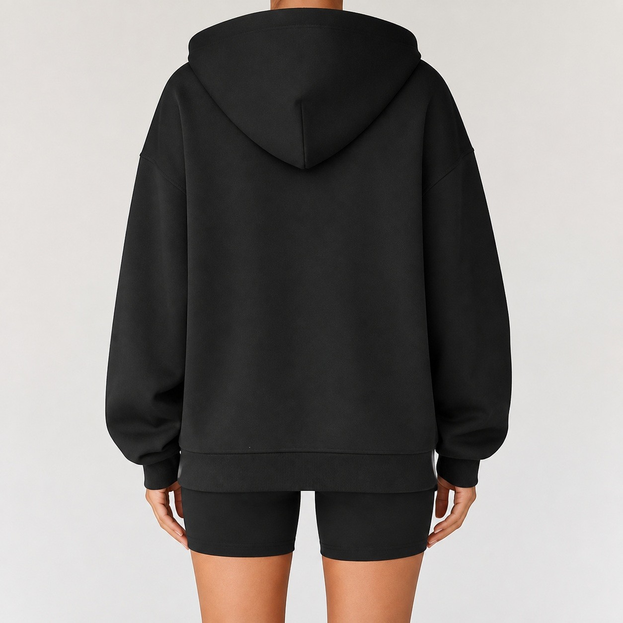 Women's Oversized Zip Hoodie 8PCS Sets BACK back view