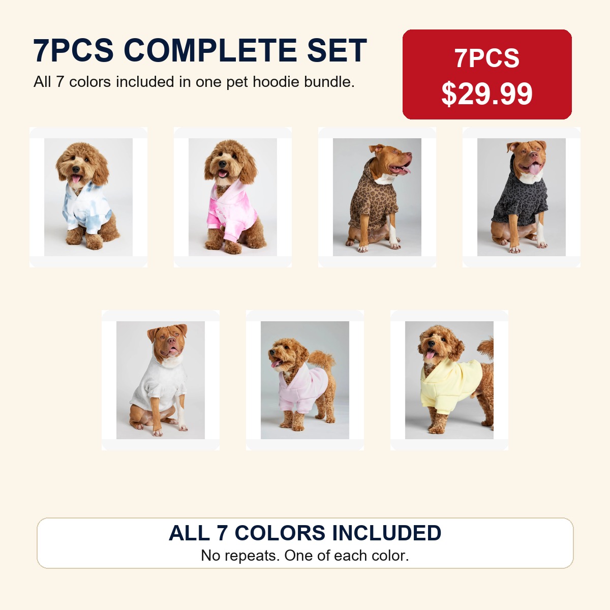 Pet Paw Hoodie Multi-Piece Sets 7PCS COMPLETE SET promotional main image
