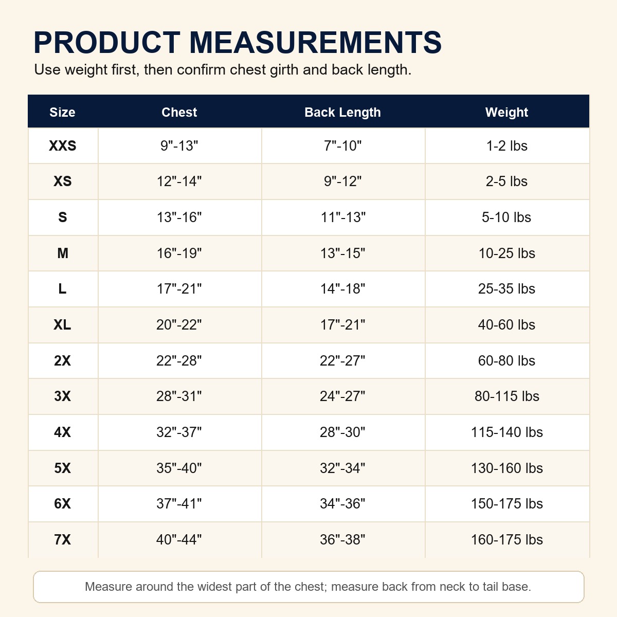 Pet Paw Hoodie Multi-Piece Sets MEASUREMENT SIZE CHART measurement size chart