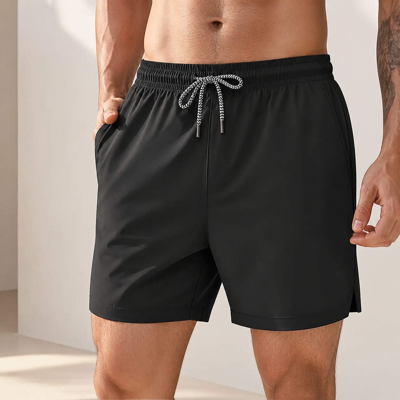 Men's Breathable Pocket Shorts 9PCS Sets SIDE side view