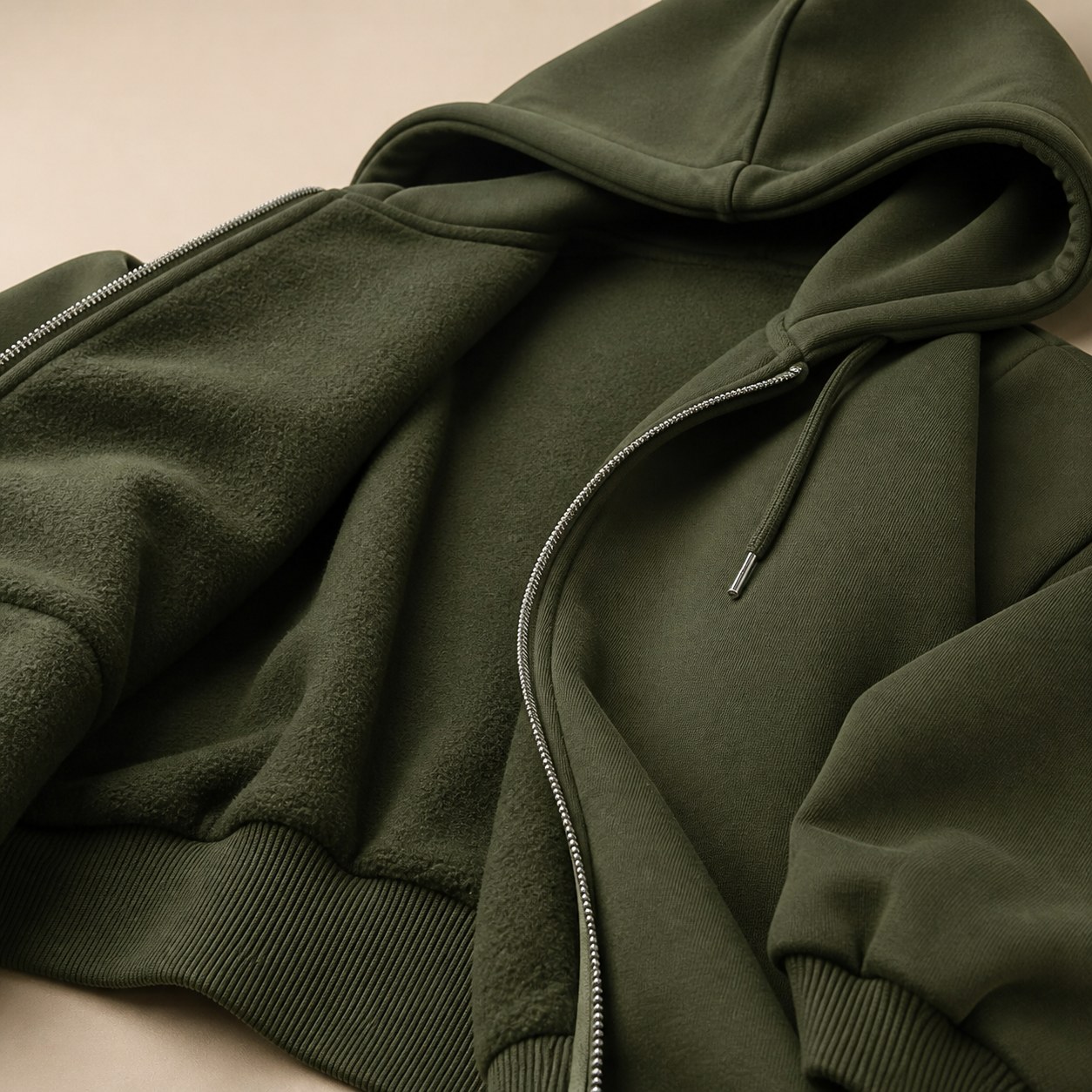 Women's Fleece-Lined Zip Hoodie Multi-Piece Sets FLEECE LINING DETAIL fleece lining detail