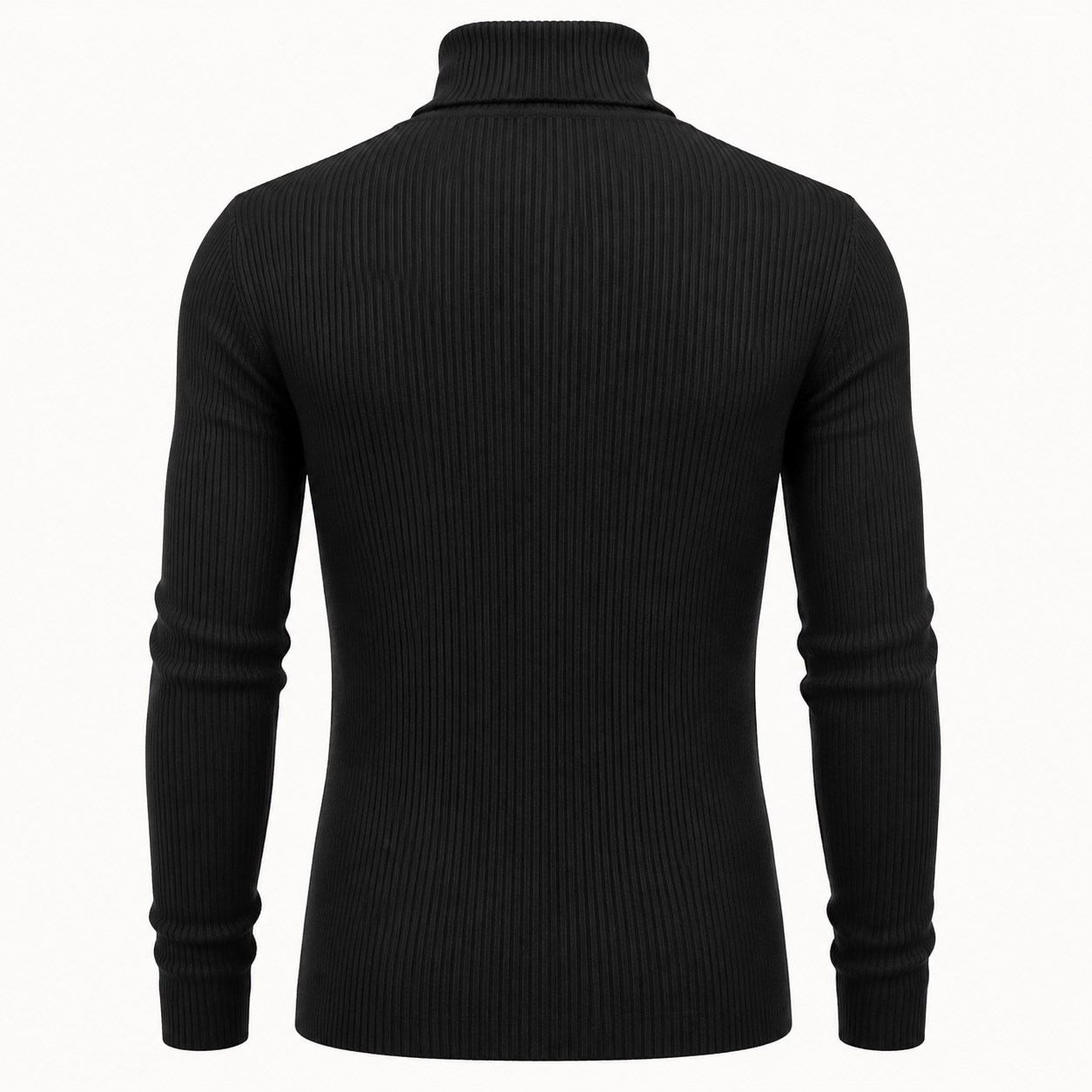 Men's Ribbed Turtleneck 5/7PCS back ribbed high neck sweater view image