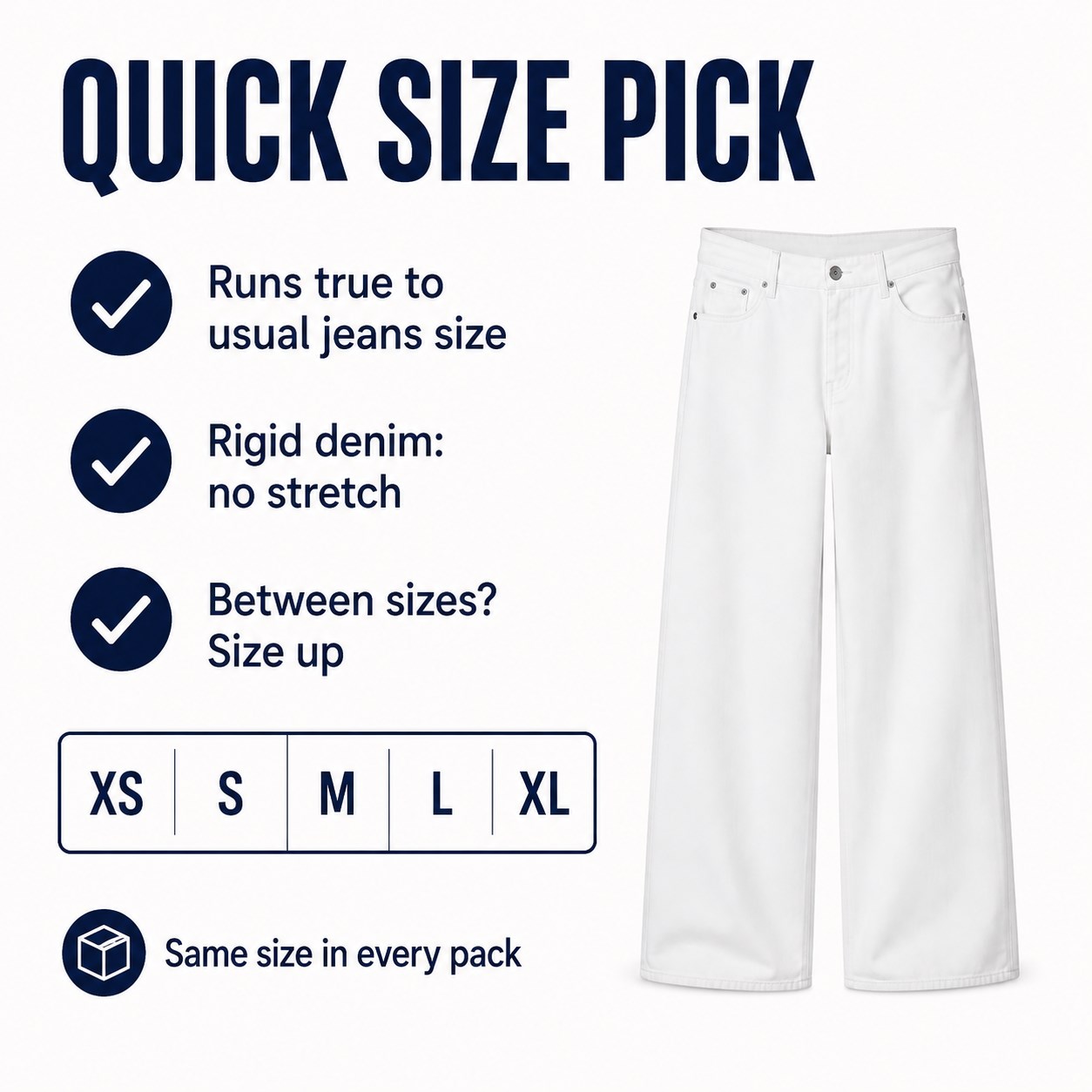 Low-Rise Slouchy Jeans 3/5PCS Packs quick size guide image