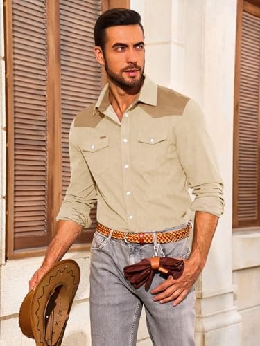 Men's Corduroy Western Shirt Multi-Piece Sets SIDE side view