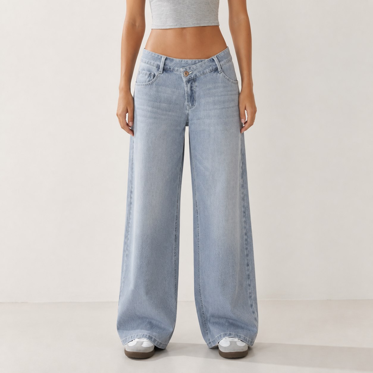 Stretch Wide-Leg Jeans 5/7PCS Sets front view image