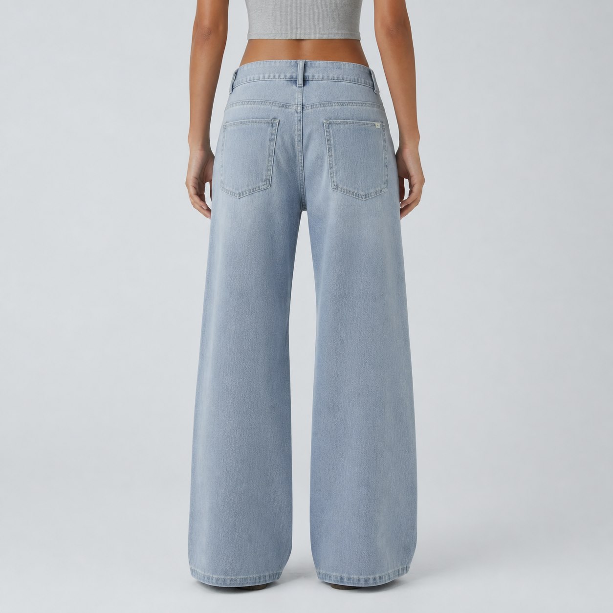 Stretch Wide-Leg Jeans 5/7PCS Sets back view image