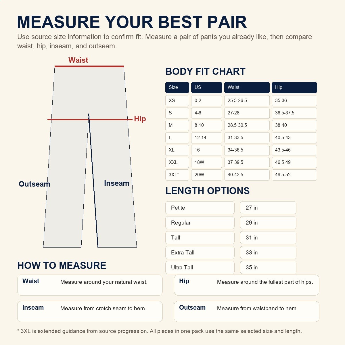 Women's High Waisted Straight Leg Work Pants Multi-Piece Sets PRODUCT SIZE GUIDE product size guide