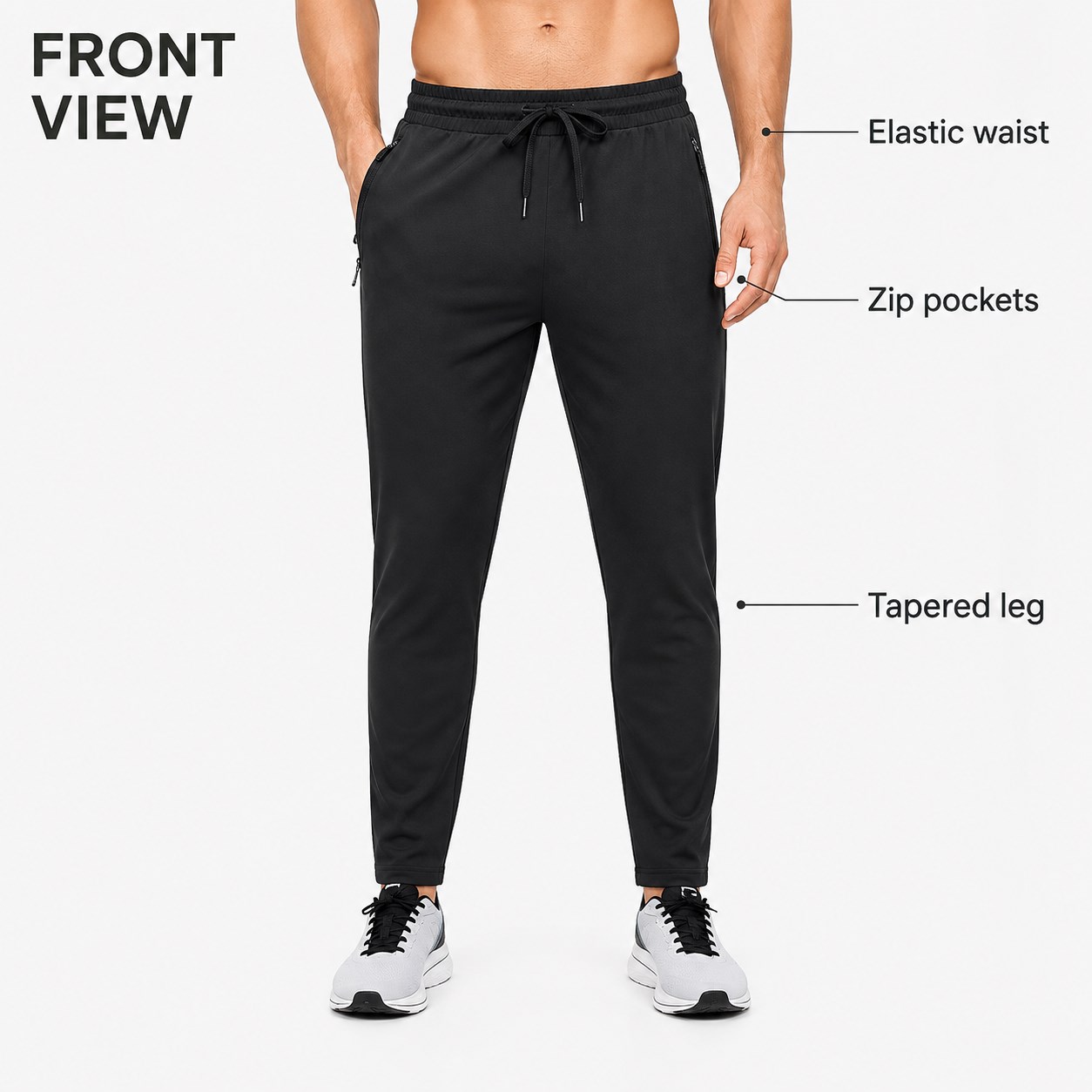 Men's Zip Pocket Joggers 6PCS Pack front lightweight jogger sweatpants view image