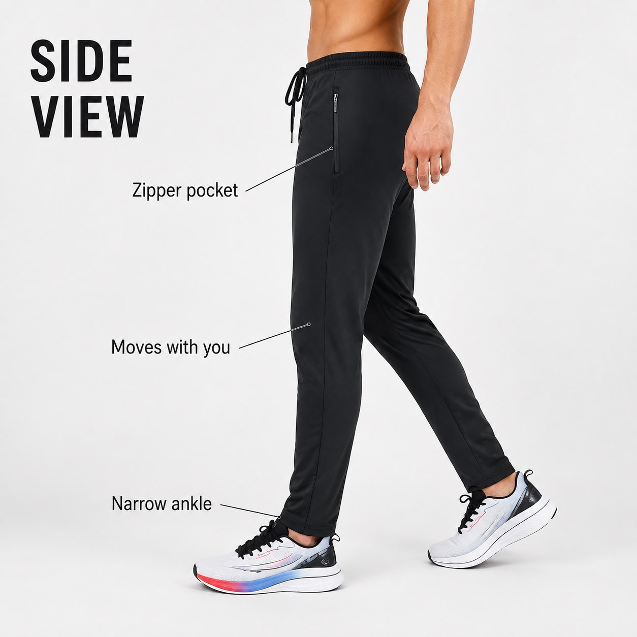 Men's Zip Pocket Joggers 6PCS Pack side jogger sweatpants view image