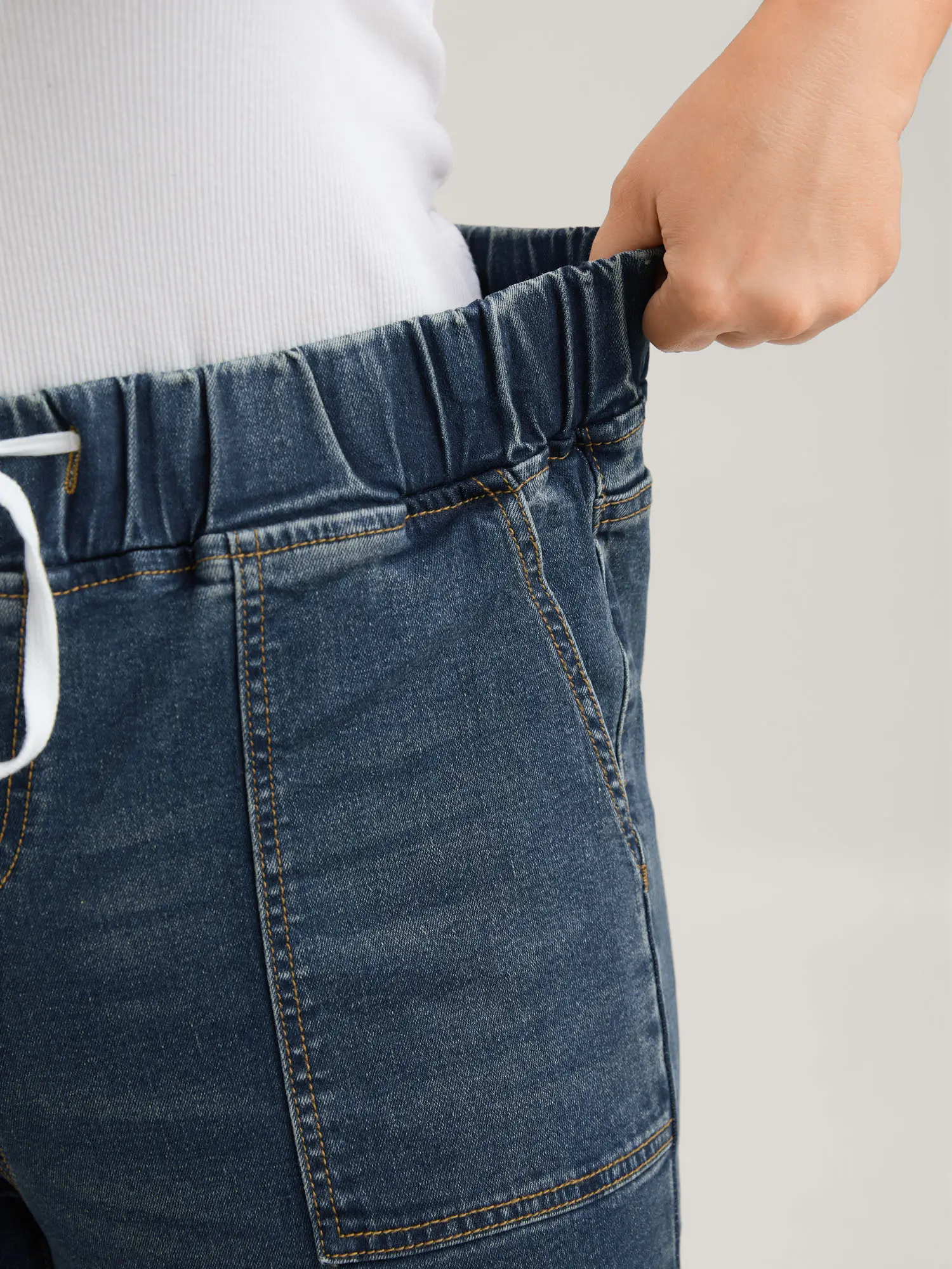 Women's Plus Size [M-6X] Cotton Denim Jeans - Dark Blue