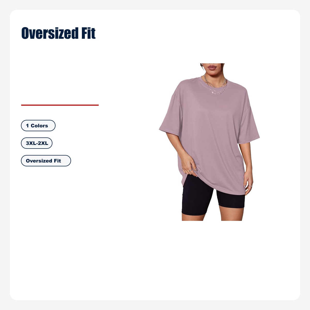 8-Pack Women's Oversized Crewneck T-Shirts - Oversized Fit