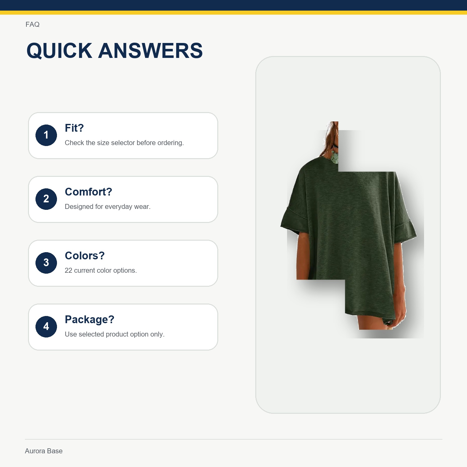Aurora Base Women's Oversized Tunic T-Shirt - XS-3XL FAQ detail image