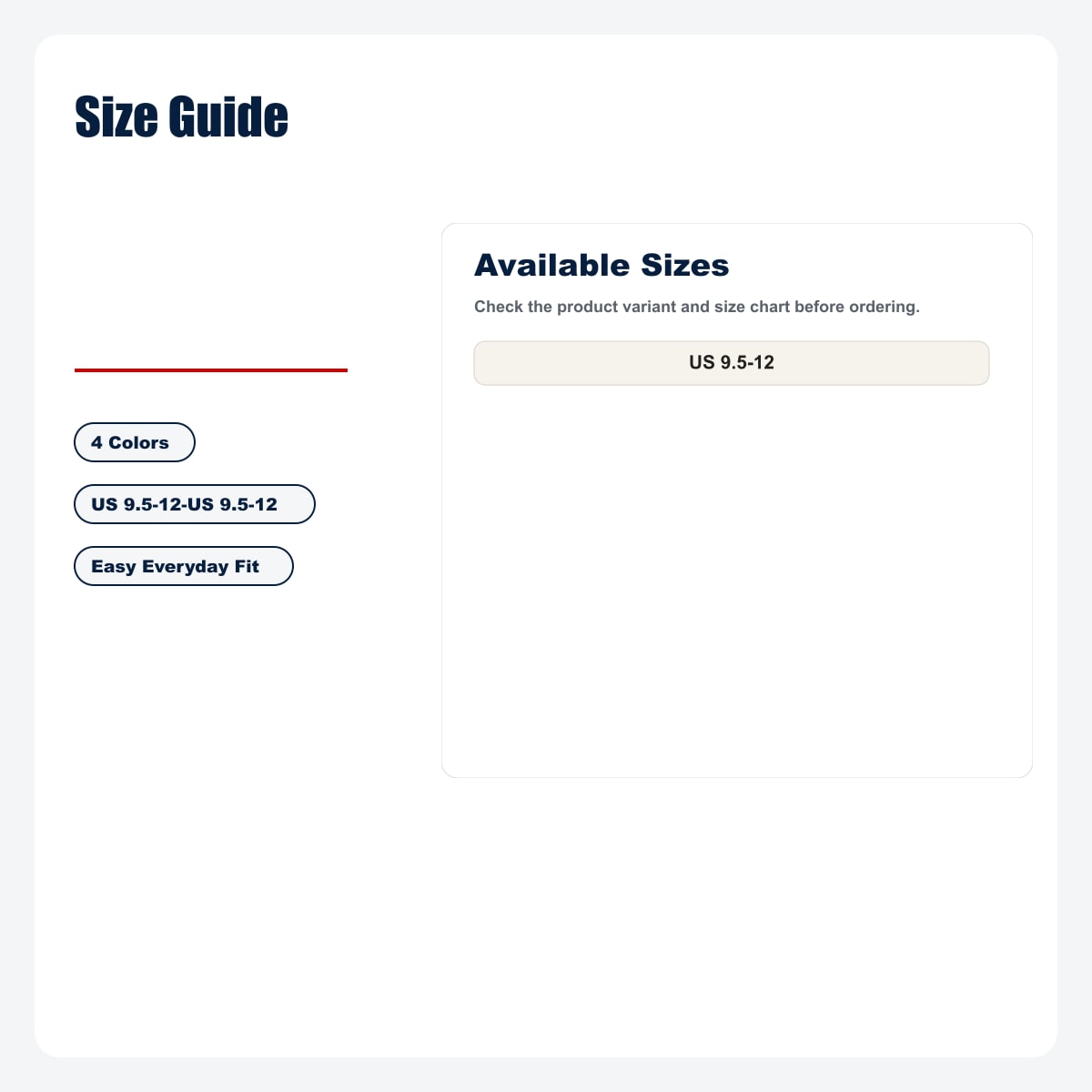 Men's Plain Ankle Socks - 80-Pair Daily Value Pack - Size Guide