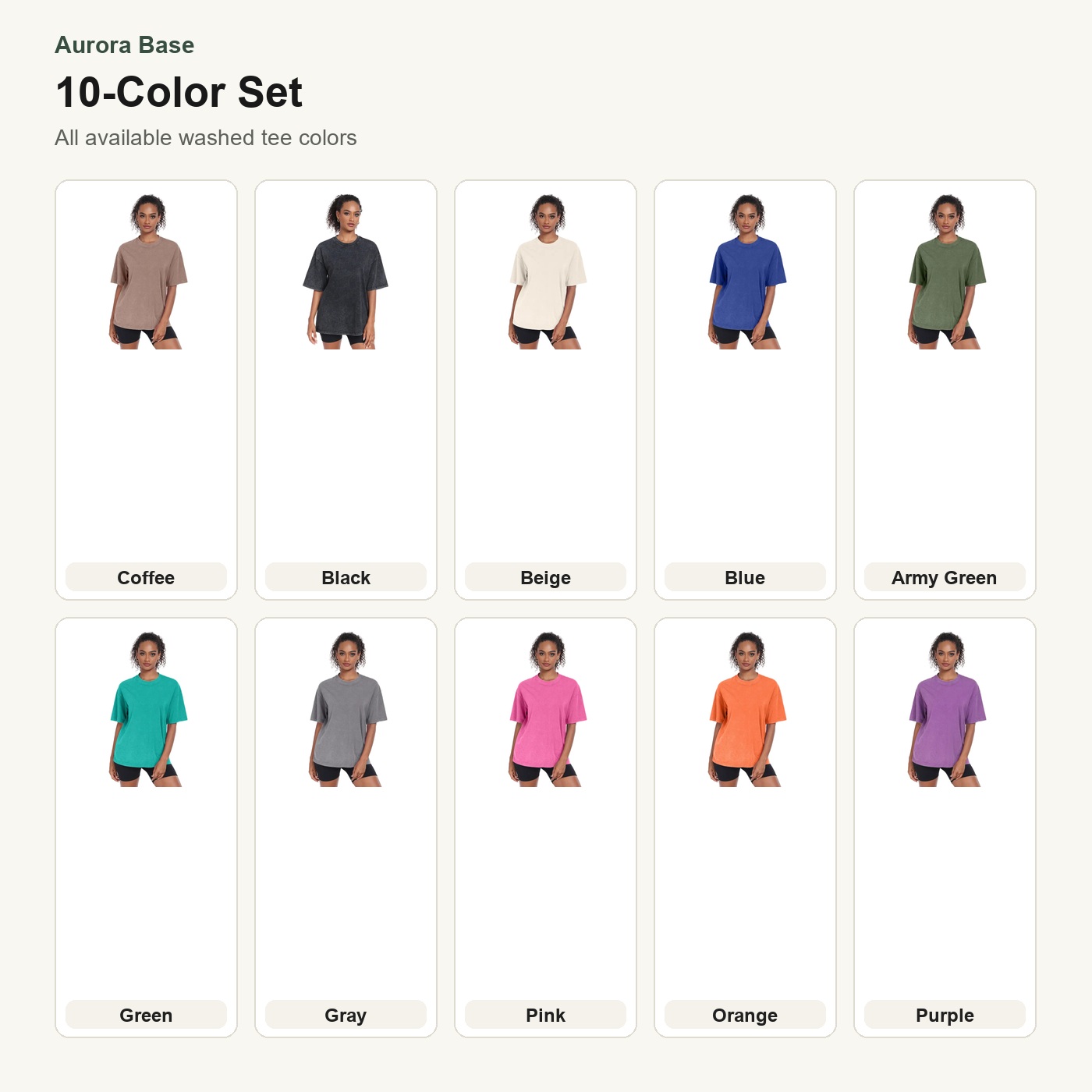 Women's Washed Oversized T-Shirt 10 colors product set