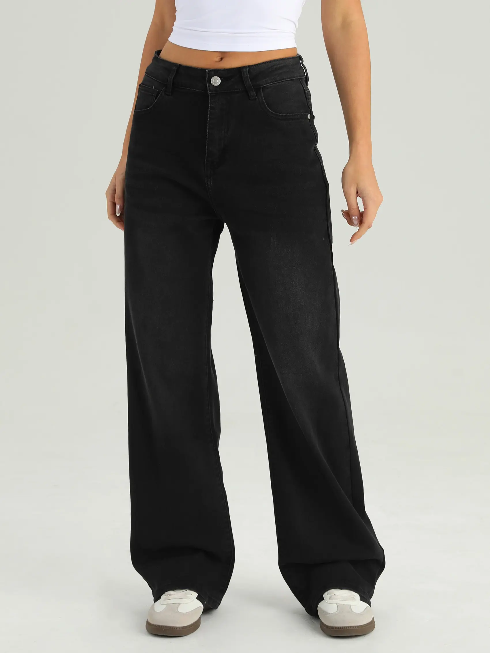 Aurora Base Women's High-Waist Stretch Wide-Leg Jeans - Petite, Regular & Tall media image 6