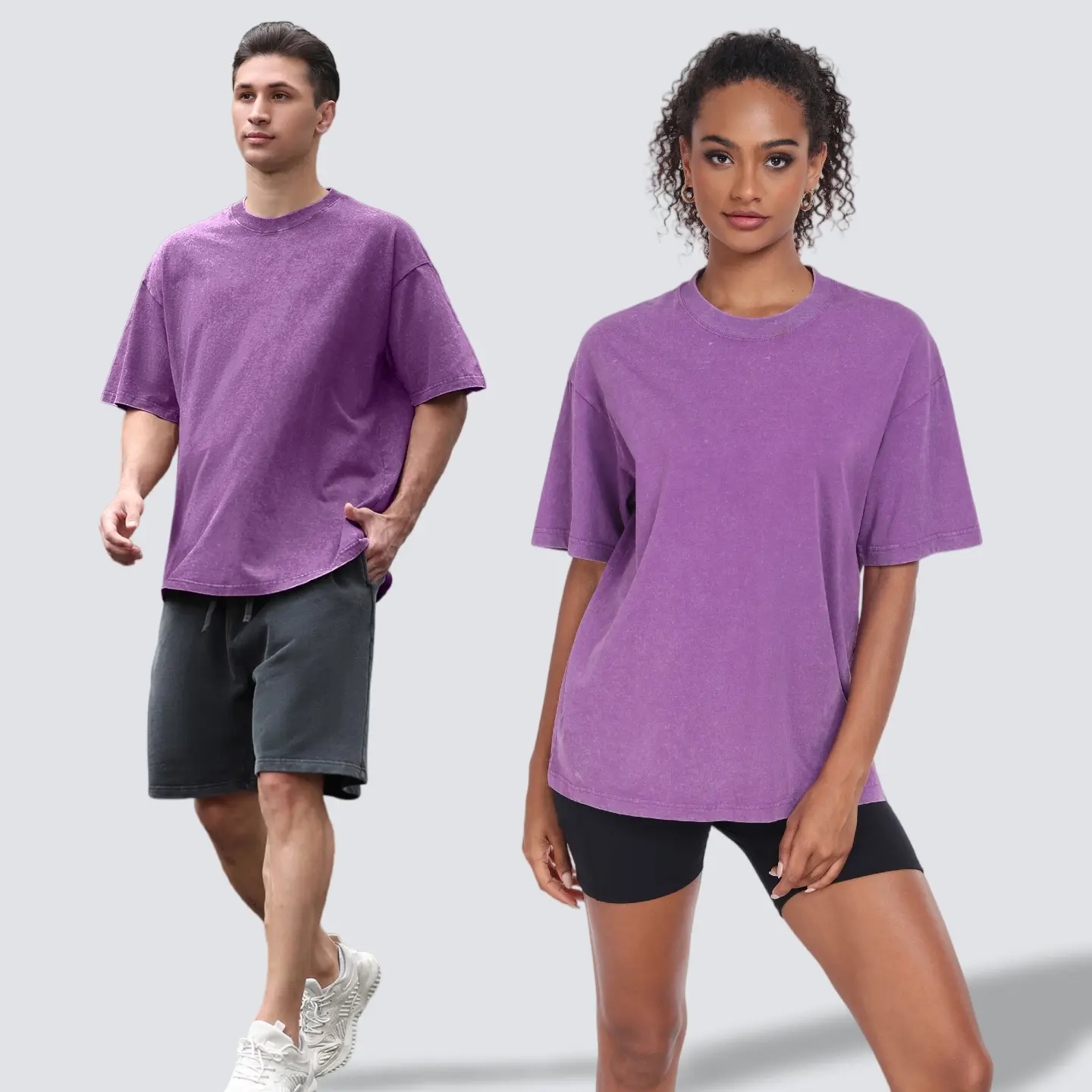 Unisex Oversized T-Shirt Acid Wash Loose Fit Vintage Washed Tee Short Sleeve Streetwear Casual Basic Crewneck Top Summer Baggy