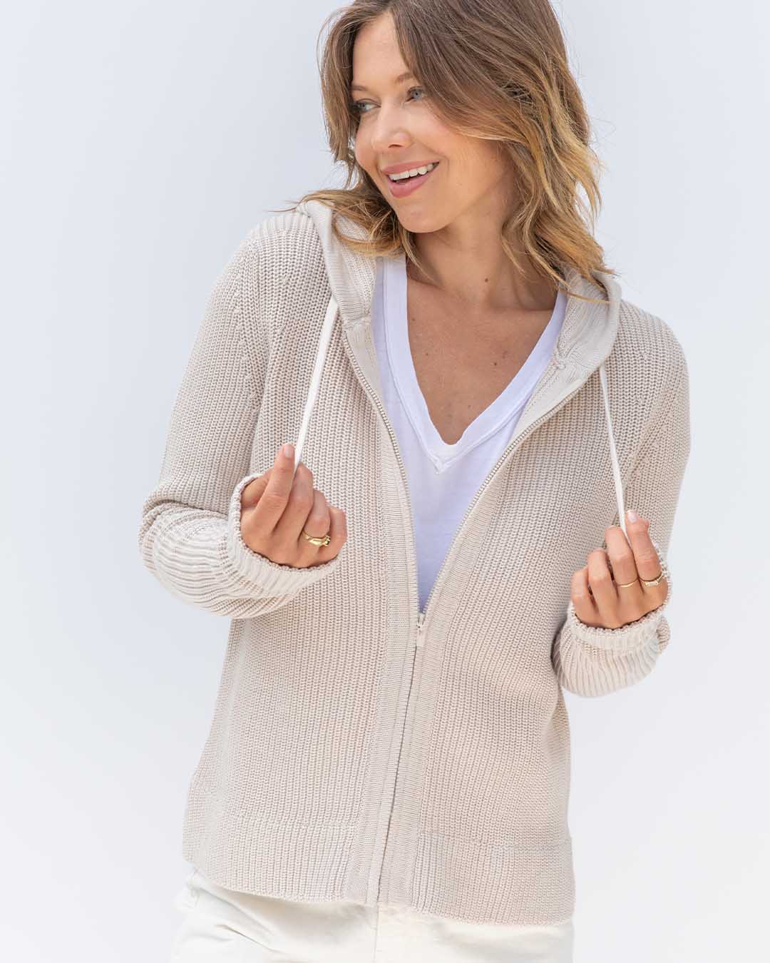 Women's Cotton Fisherman Zip Hoodie product image 6