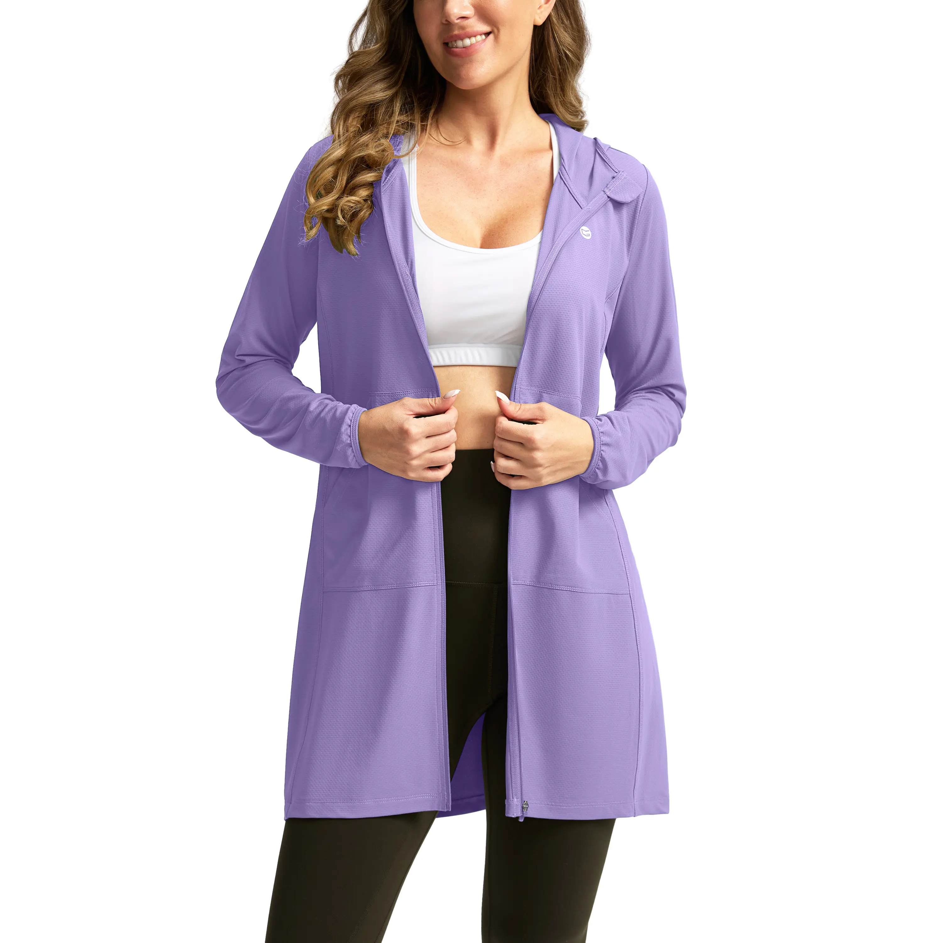 Aurora Base Women's UPF 50+ Swim Cover-Up Hoodie Jacket media image 8