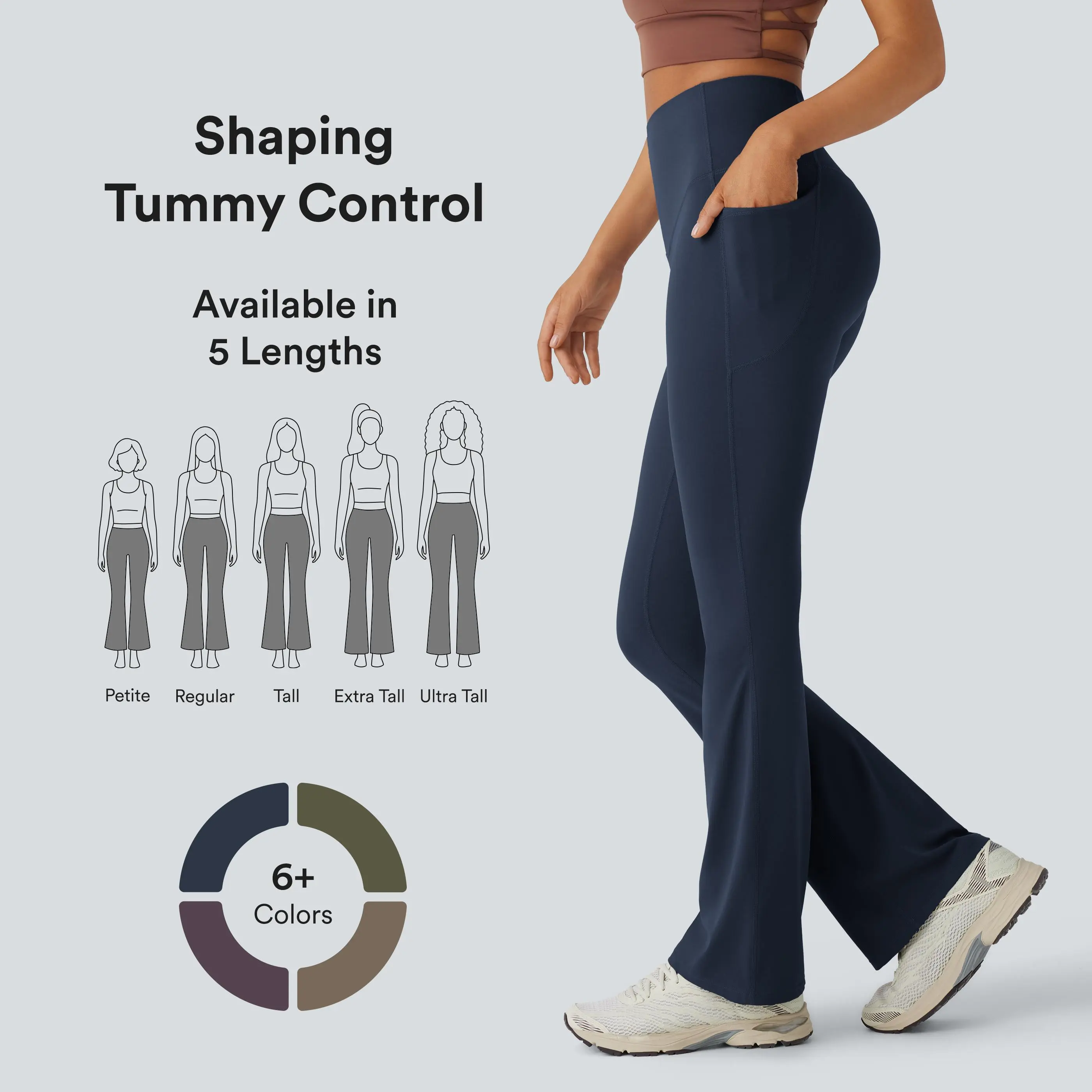 Aurora Base Women's High-Waisted Yoga Bootcut Leggings - XS-3XL media image 1