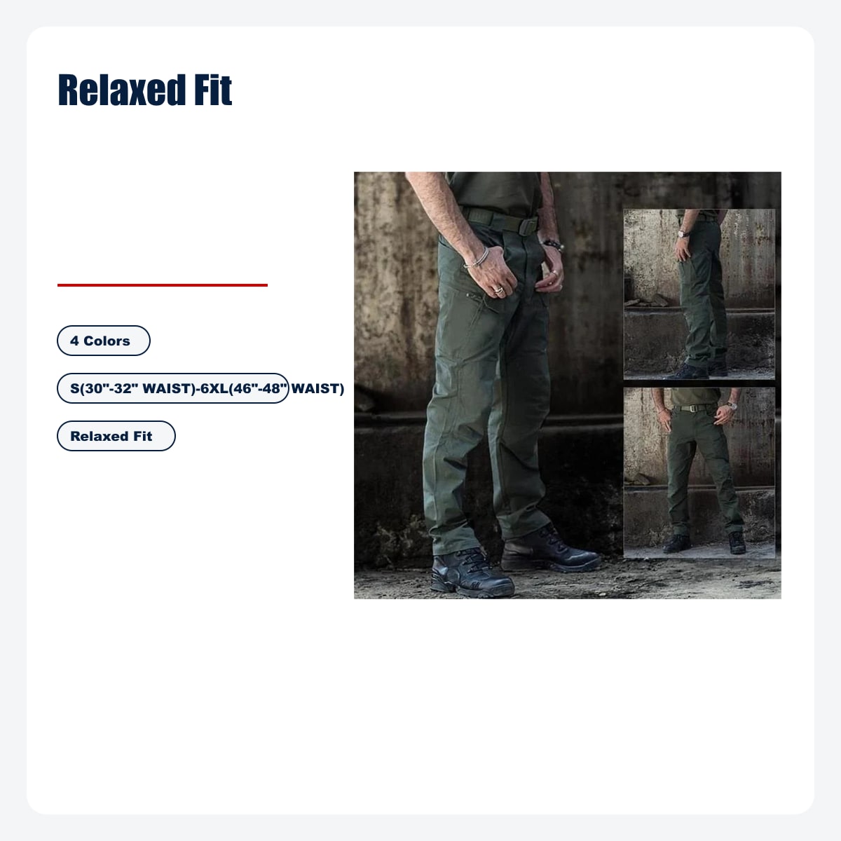 Men's Multi-Purpose Tactical Cargo Pants - Relaxed Fit