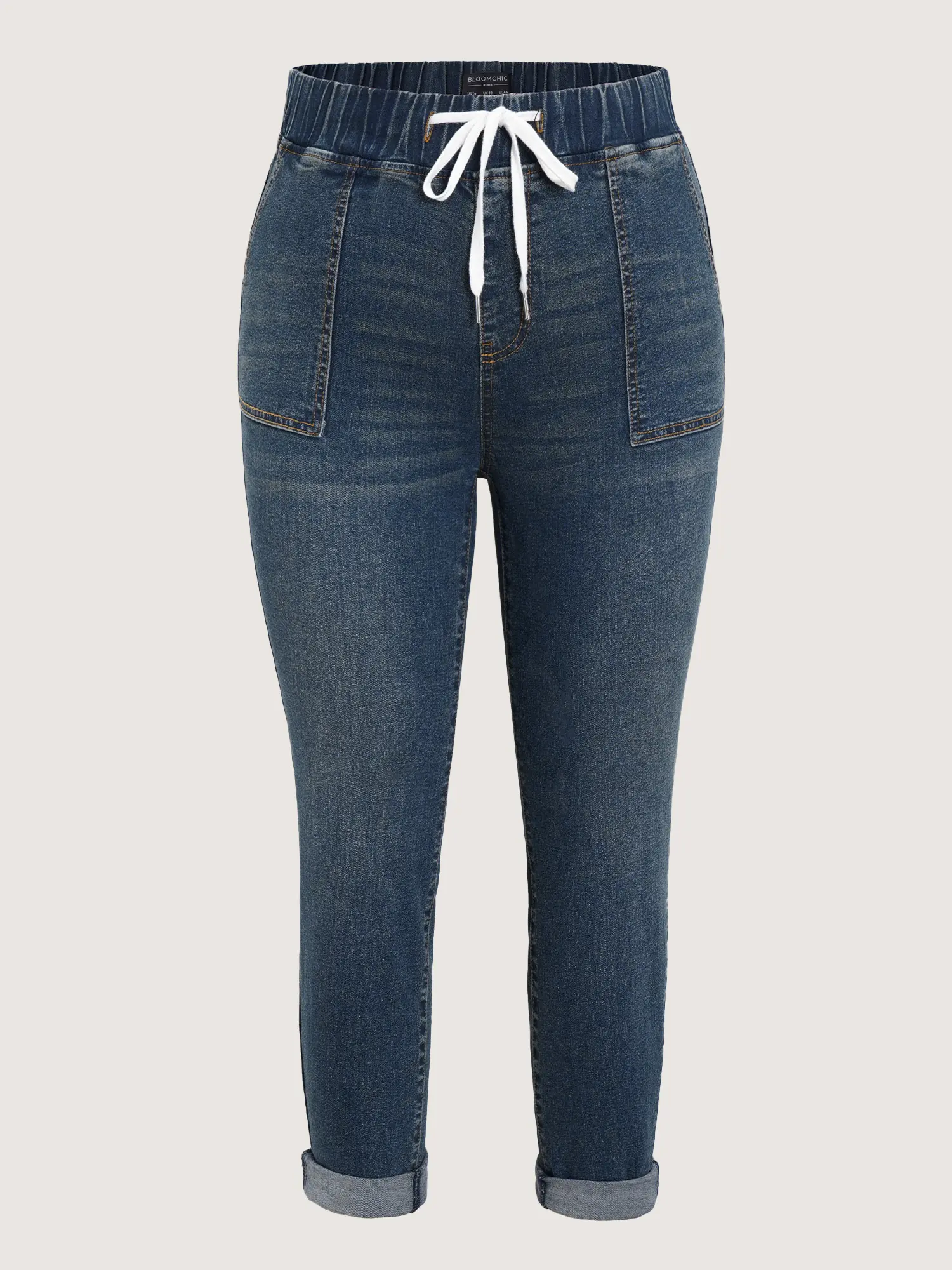 Women's Plus Size [M-6X] Cotton Denim Jeans - Dark Blue