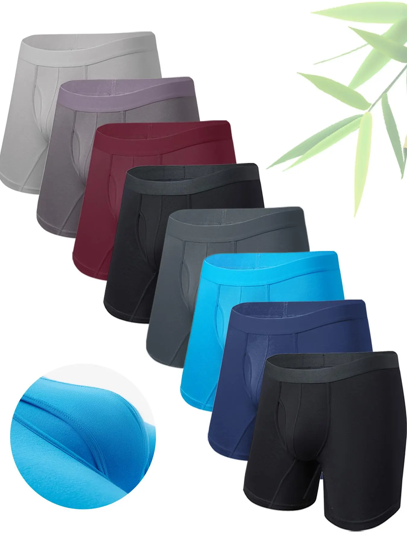 Aurora Base Men's Bamboo Fiber Boxer Briefs, Soft Breathable Underwear back fit view