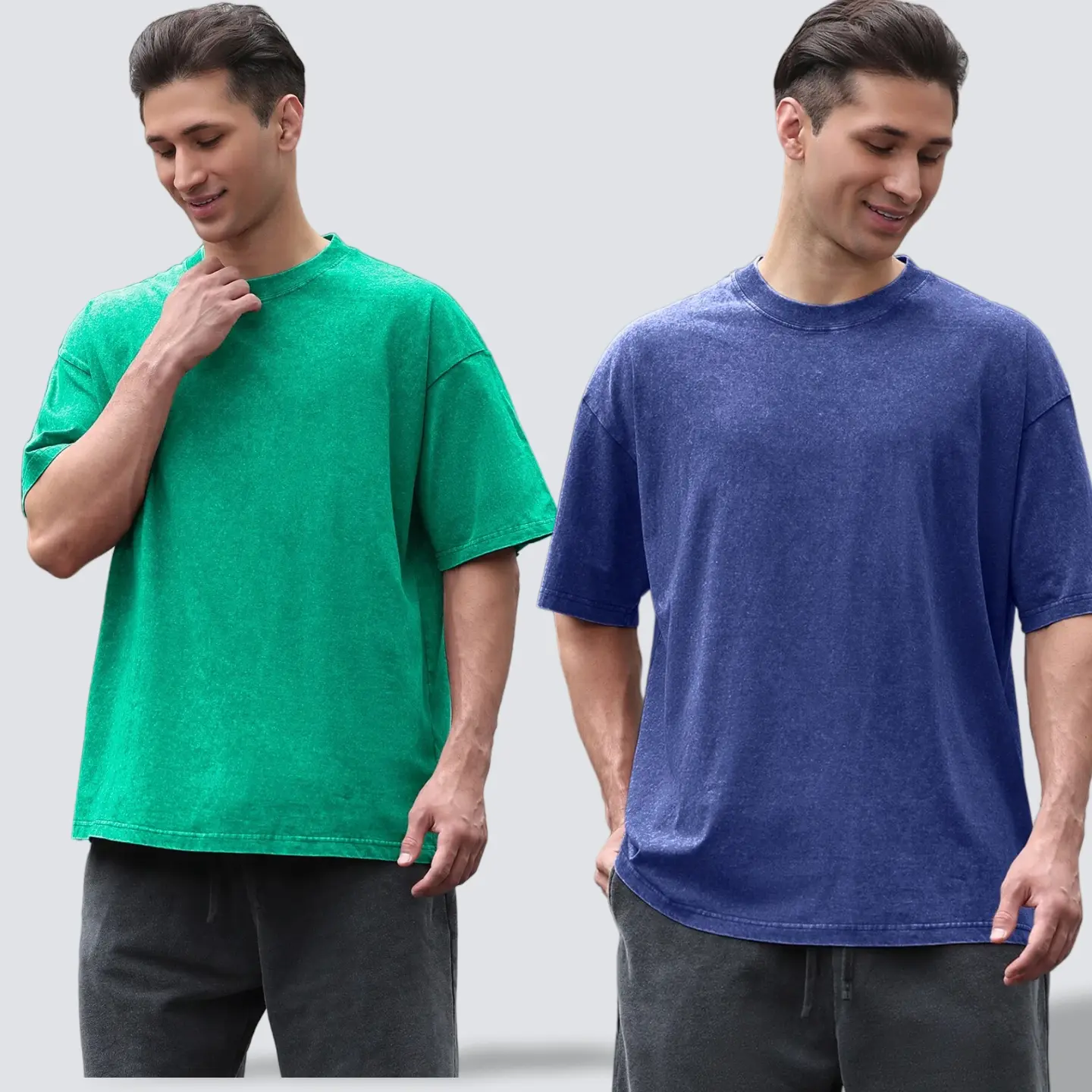 Unisex Oversized T-Shirt Acid Wash Loose Fit Vintage Washed Tee Short Sleeve Streetwear Casual Basic Crewneck Top Summer Baggy