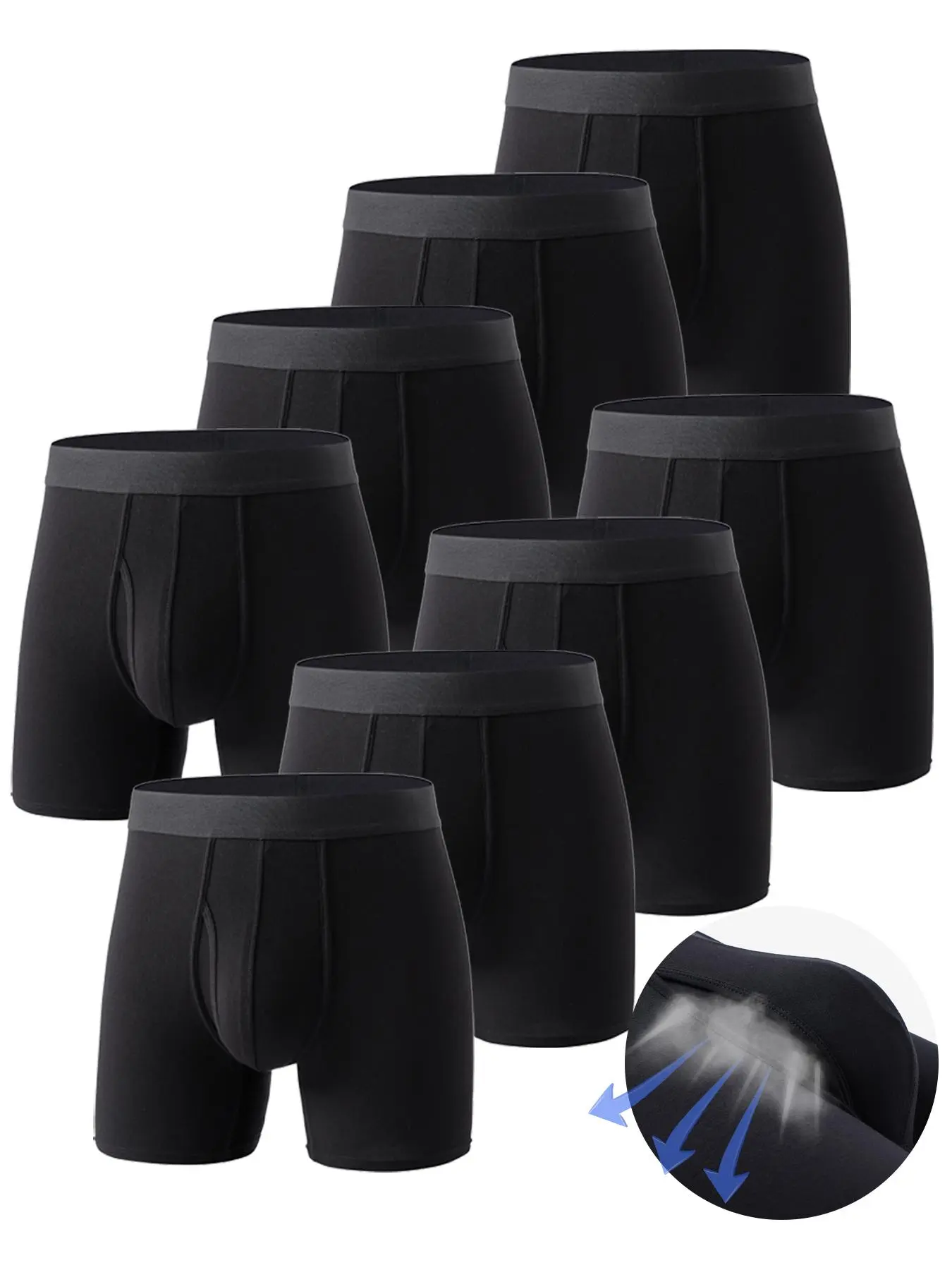 Aurora Base Men's Bamboo Fiber Boxer Briefs, Soft Breathable Underwear mixed color set view