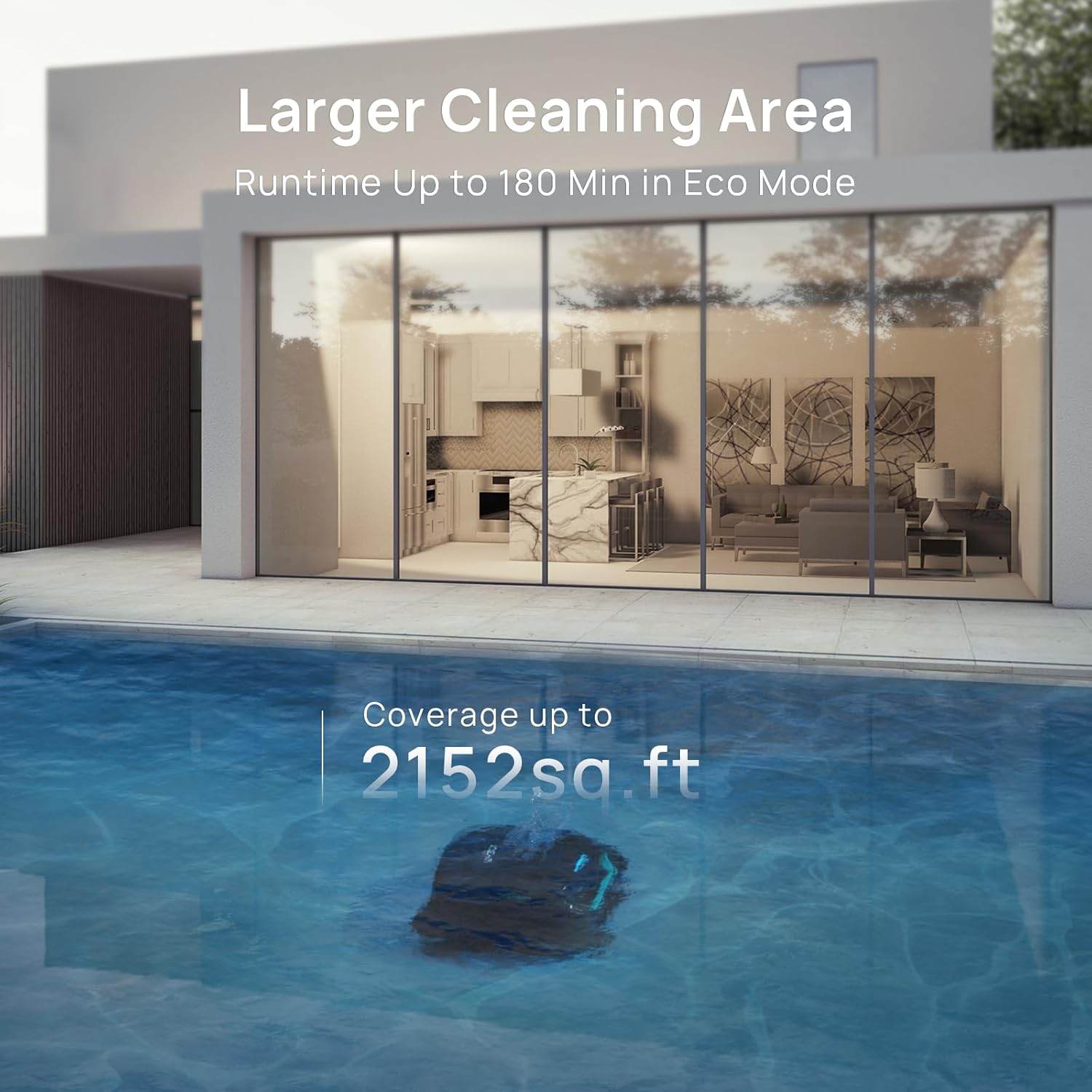 (2025 New)  C2 Vision Robotic Pool Vacuum with AI Camera, Ultra-Fine Filtration Pool Cleaners for Above&Inground Pools, Comprehensive 8 Mode, Wall Climbing, Smart Navigation, Gray