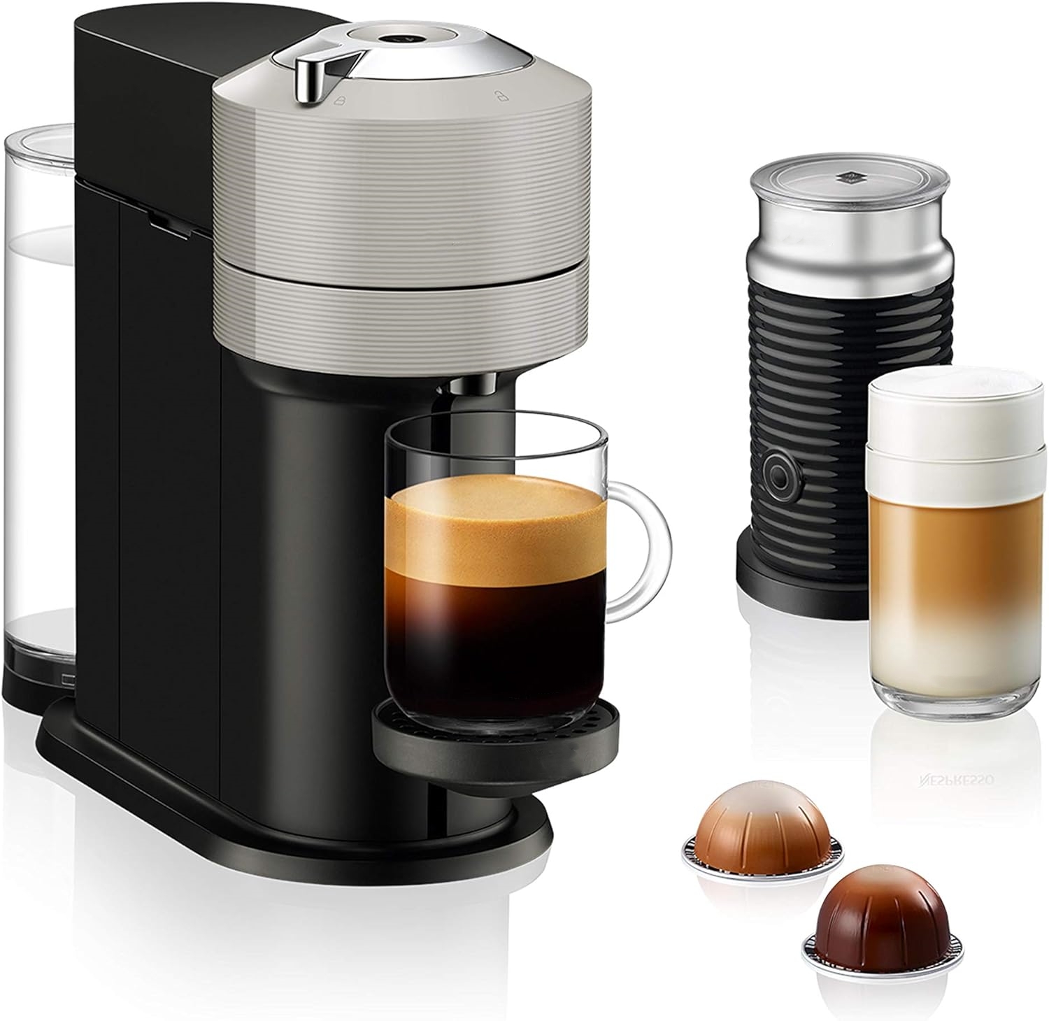 Vertuo Next Coffee and Espresso Maker by Breville, with Aeroccino Milk Frother, Light Grey(Buy 2 And Get Free Shipping)