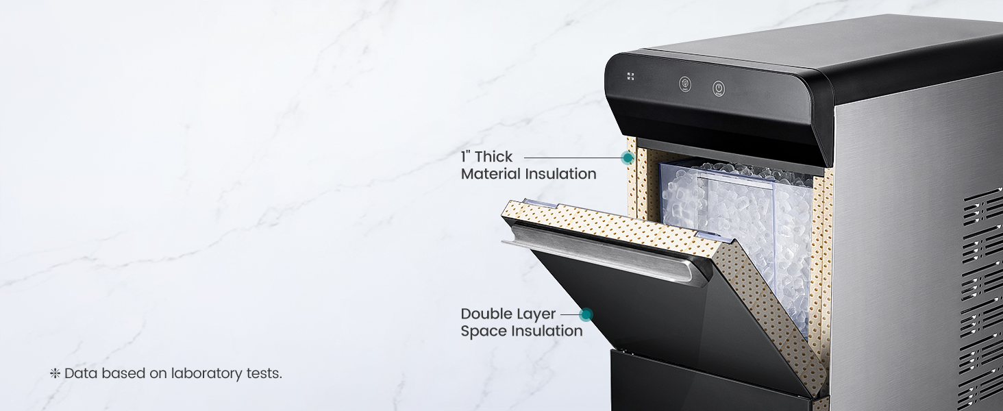 Up to 85% ice can be kept after 12 hours with this enhanced insulation