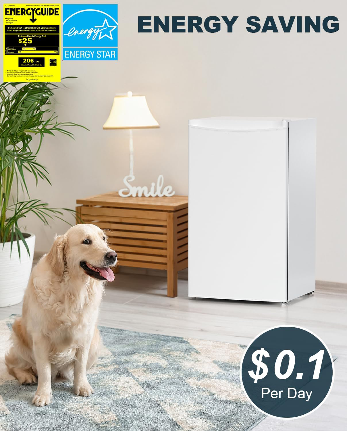 Prokonk 3.2 Cu.Ft Mini Fridge with Freezer, Single Door Mini Fridge, Dorm Fridge, Adjustable Thermostat, Mini Refrigerator for Bedroom, Office, Dorm, Black-BR321