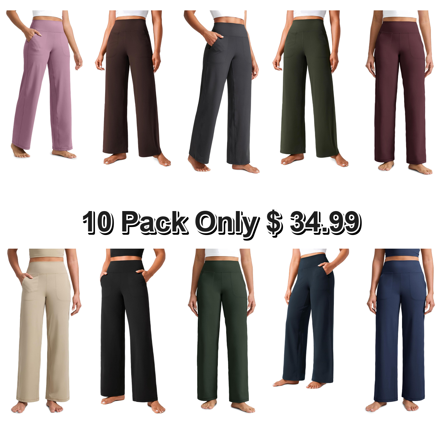 CRZ YOGA Butterlift Wide Leg Pants with Pockets